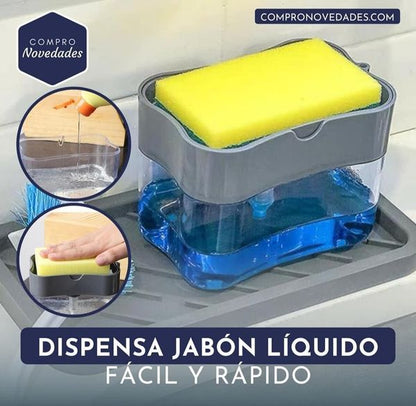 LuxeClean™: Dispensador de Jabón Líquido con Esponja Integrada